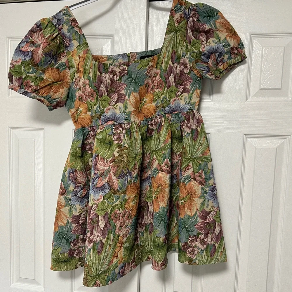 Cider vintage inspired floral mini dress size large - Picture 3 of 9